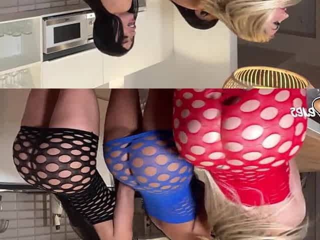 Foursome. Devouring a Large Dick That Fills Our Throats With Goo