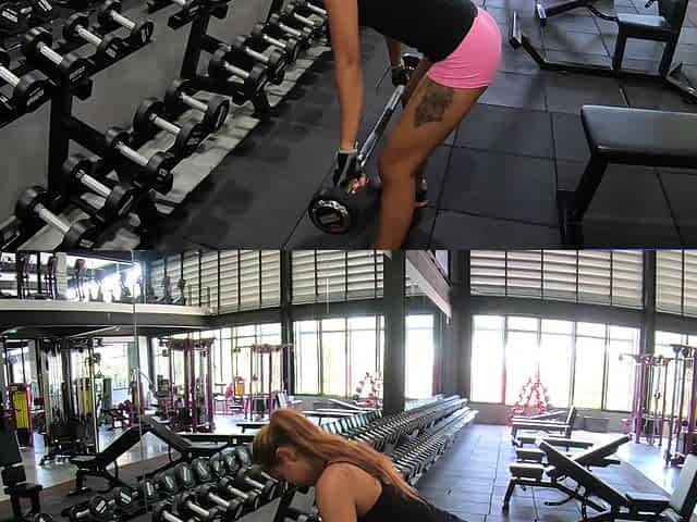 Thai GF with ass gym workout and sex