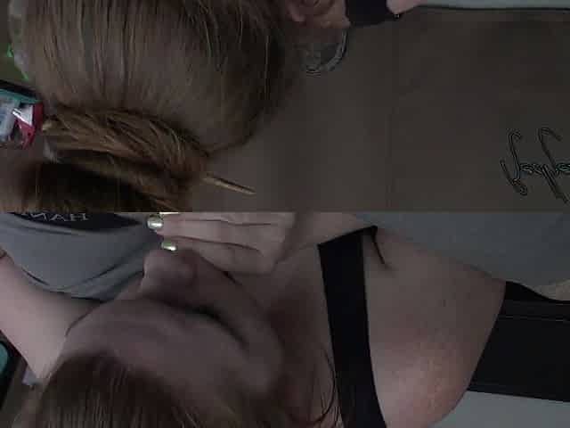 Large Butt Redhead Milks Schlong with Natural Bazookas