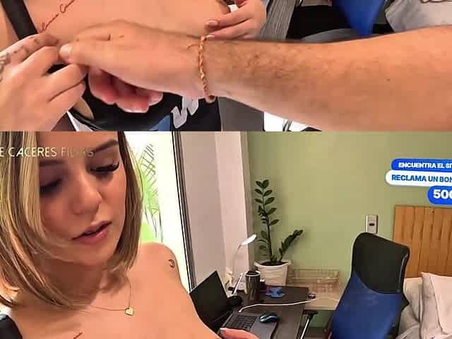 Lascivious stepdaughter loves to flirt with her stepdad, this babe swallows it all..Old+Youthful -MelanieCaceres