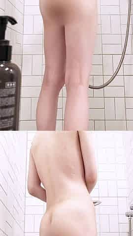 A female in the shower