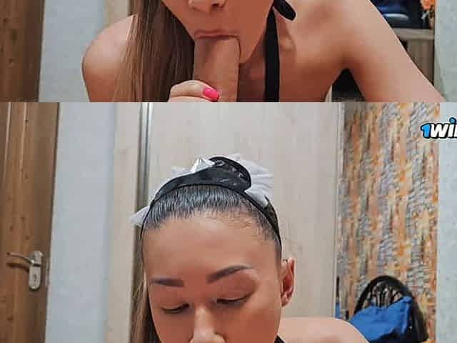 Asian maid's assfuck rocks, deep throating jizz and discharging cum from her shameless ass.
