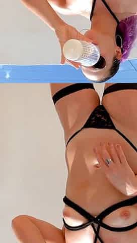 Drinking pee and cum swallow in outdoor garden!