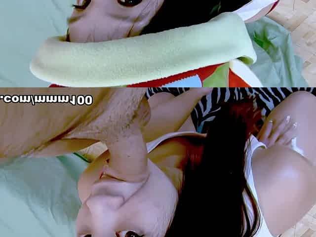 Little asian babe Asia Zo sucking and fucking a pathetic loser - MMM100