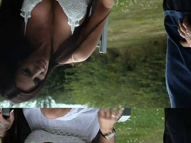 Outdoor voyeur brit enjoys the view