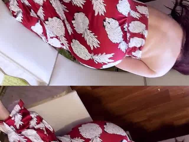 I caught a mother i'd like to fuck lying on the bed and screwed her large booty