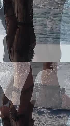 Sexy Woman at the Beach Takes a Foxtail Butt Plug in Her Ass - Outdoor Anal Plug