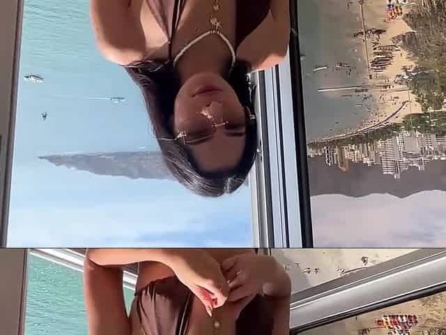 Sexy latina girl in glasses teases my cock with her mouth and then pounces on it, riding it like a slut