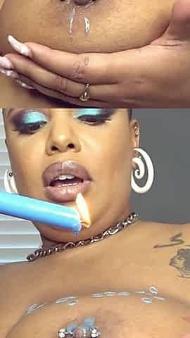 Mulanblossom Drenches Tits & Belly in Scorching Wax Tease
