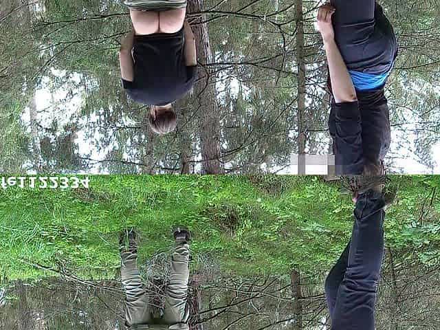 Pervert angel spying on chap in the public park and sucking him off