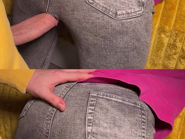 Roommate's in Torn Jeans Asks for a Dick in Her Pussy