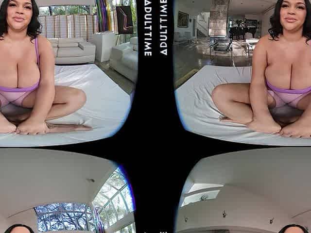 UP CLOSE VR - All Naturally Glamorous Ashlyn Peaks Teases U With Her BIGGEST Cleavage - POV