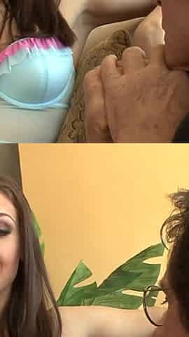 Brunette teen gets banged by older dude