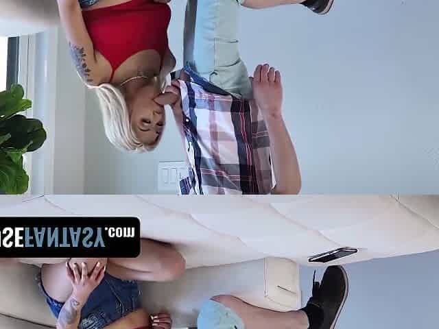 Petite Blonde Asian Finally Gets Fucked By Her Bf Under His Stepmoms Supervision