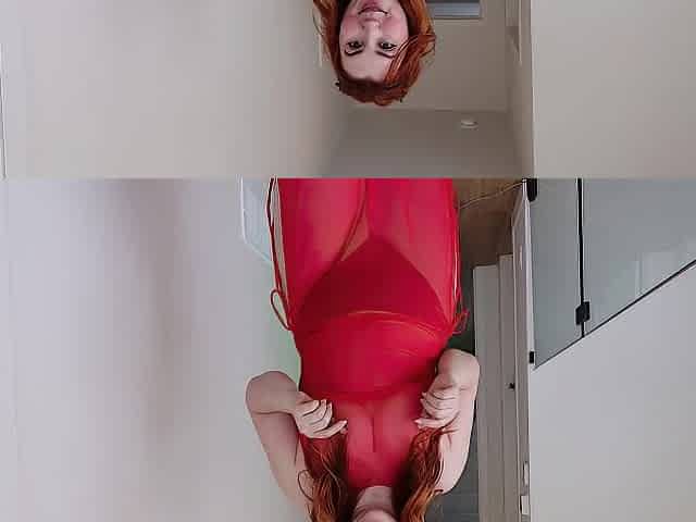Lace Sheer Watch Throughout Suit try On - Breasty Redhead Isla Moon