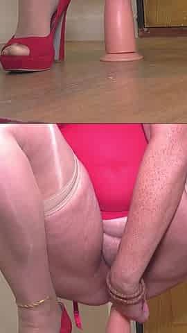 Bouncing on a Fist Dildo