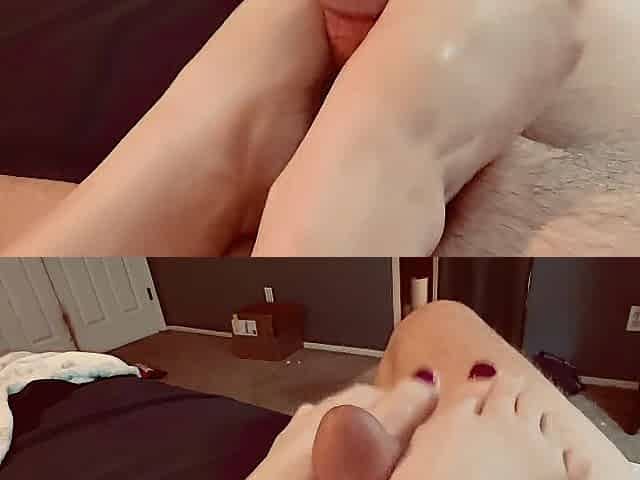Wifey Cleans Up My Cum With Her Hot Nude Feet