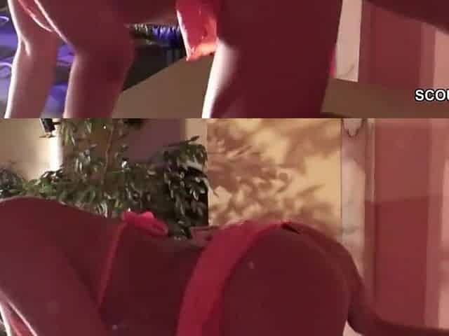Strippern wird direkt im Club von two fremden Typen gefickt