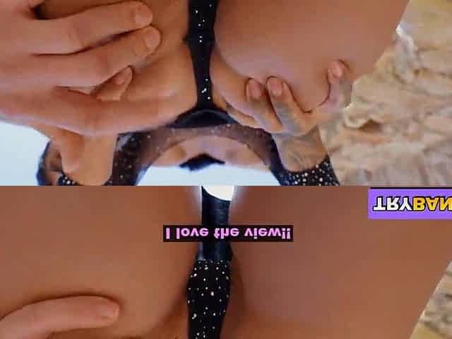 BANGBROS - Large Titties Latin babe Athenea Rose Banged In The Butt Outdoors In Spain, With A View!