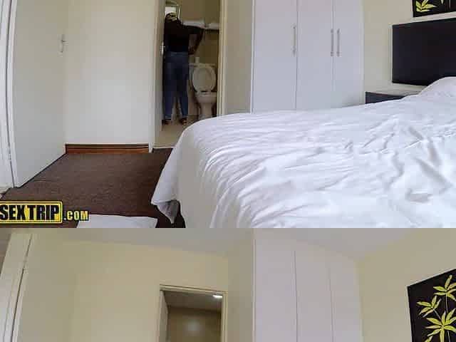 During the time that cleaning... this BLACK Maid Gives Sloppy ORAL-JOB To American Large Rod Boss