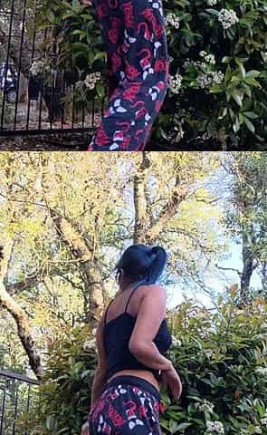 Blonde amateur enjoys the feeling of masturbating outdoors