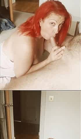 Sucking and Wanking Until He Covers My Tits