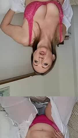 I take off my clothes, play with my boobs, fuck my pussy with big white dildo