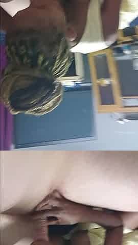 Black Girl with Braided Hair Suck Daddies Cock & Rides Him in a Yello Dress