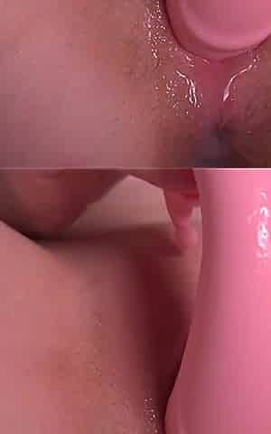 Horny Girl Fills up Her Pussy with Cream Using Huge Dildo