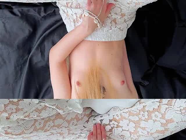 Lace panties full of squirt in advance of going to the beach