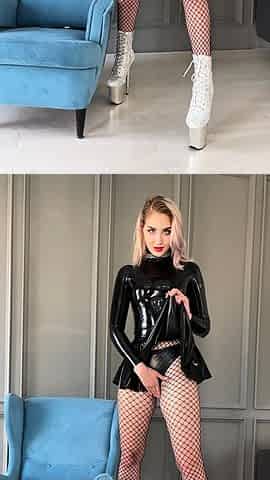 Latex slut solo anal masturbation