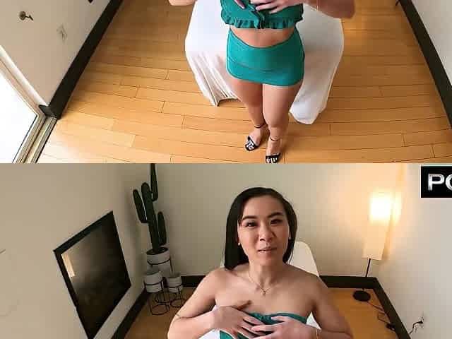 Asian Cum Slut Oils Up And Rubs Down Big Shaft - Kimmy Kimm