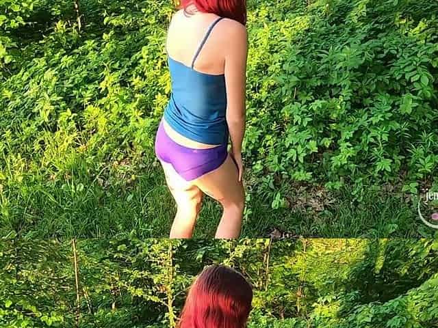Golden rain in the forest.Drinking pee and pee on the tits