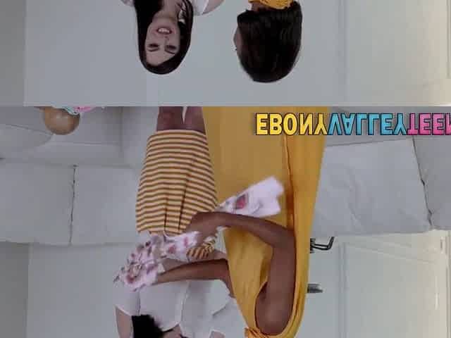 Ebony teen twat filled with creamy cum