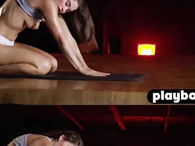 Hawt sweethearts undressed breathtaking body after sexy workoug and striptease