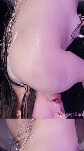 Fondling myself in the shower with foam and cumming.