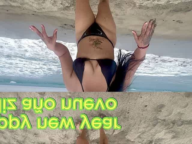 I Celebrate New Year on the Beach with My Horny Stepmother, We Have Sex on the Beach.