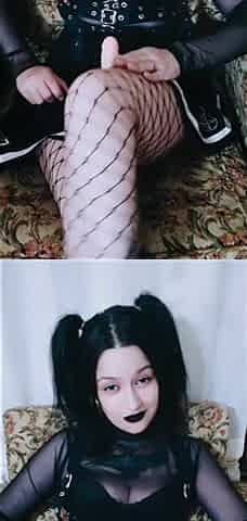 Gothic gal with Thong-on shows u who's boss