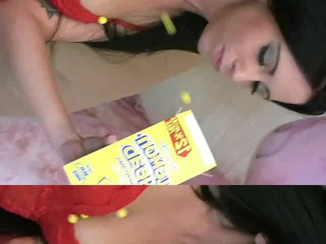 Chloe J Bangs Herself Whilst Wearing Bright Red Fishnet Nylons