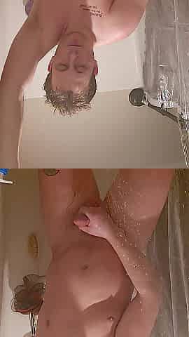 Single amateur masturbates in shower during the time that parents are home