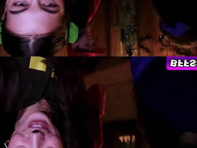 Jade Valentine Bella Blu and Megan Mistakes shares dick for Halloween