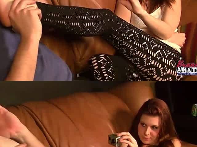 Tiffani Uses Her Feet To Excite Him Here