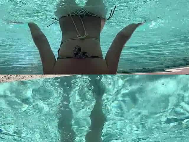 Hanging out in the pool wearing a bikini hawt mother i'd like to fuck outdoor