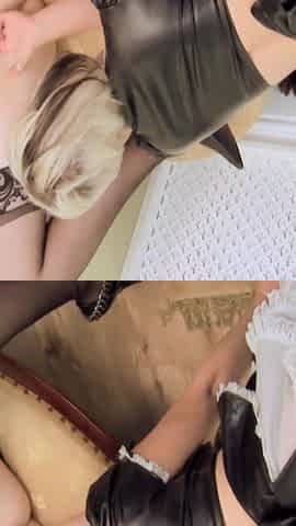 Wild Pussies Scene 4: Two Maids in Latex Lingerie Pause to Eat Each Other's Pussy