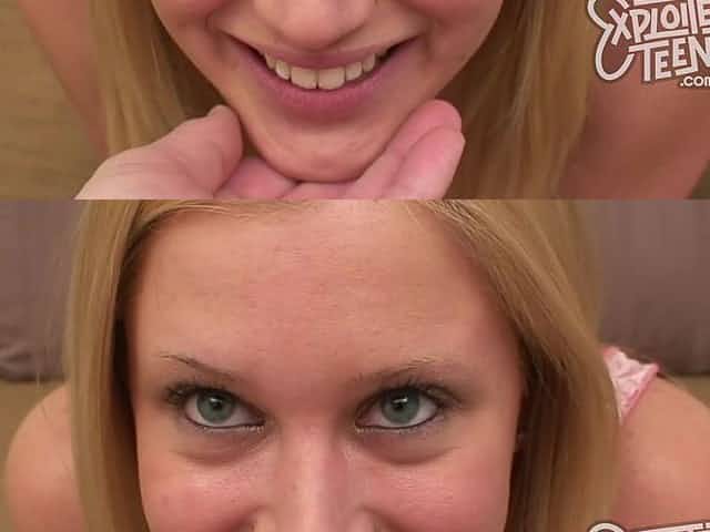 Petite blond hair lady amateurs teenage swallows a meat rope