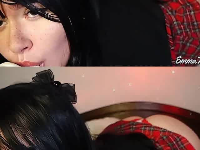 ASMR - Student gal makes u cum???? Moist Licking, Sucking, Jerking u off, Countdown, Pillow Humping, 3DIO - EmmaTASMR