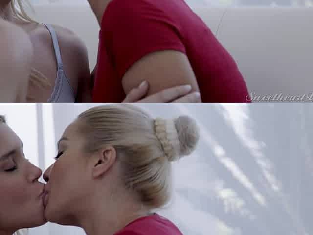 Hot lesbian MILF Cherry Kiss has fun with teen girl
