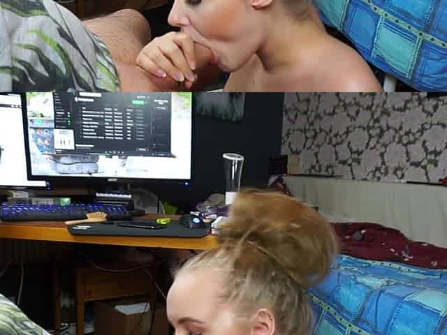 Gags on big cock - Miss Banana