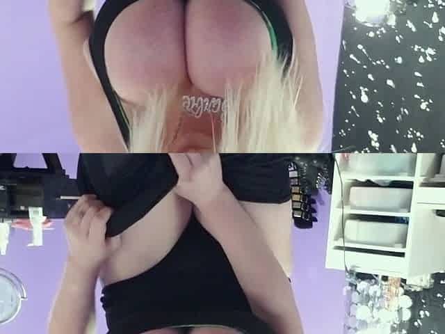 Super hot busty blonde babe fucks a big dick on webcam