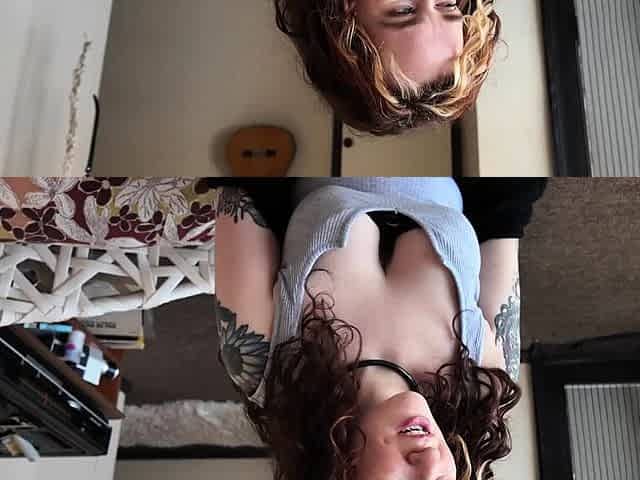 Turned on mature lady masturbating with panties and toys